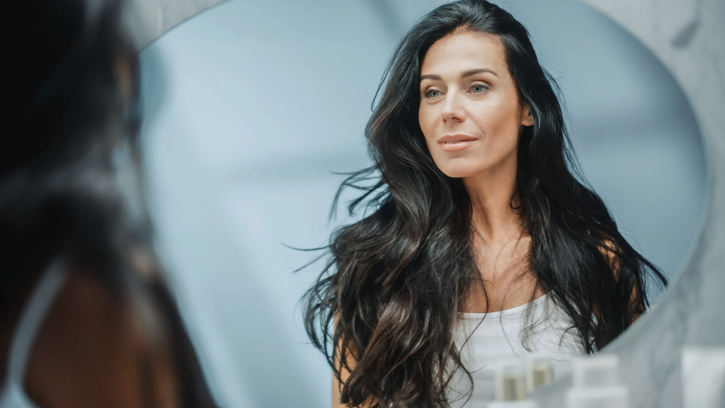 Woman with dermal face fillers after ozempic
